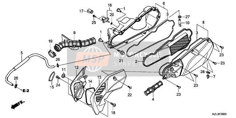 Honda NSC110MPD 2014 Purificateur d'air pour un 2014 Honda NSC110MPD